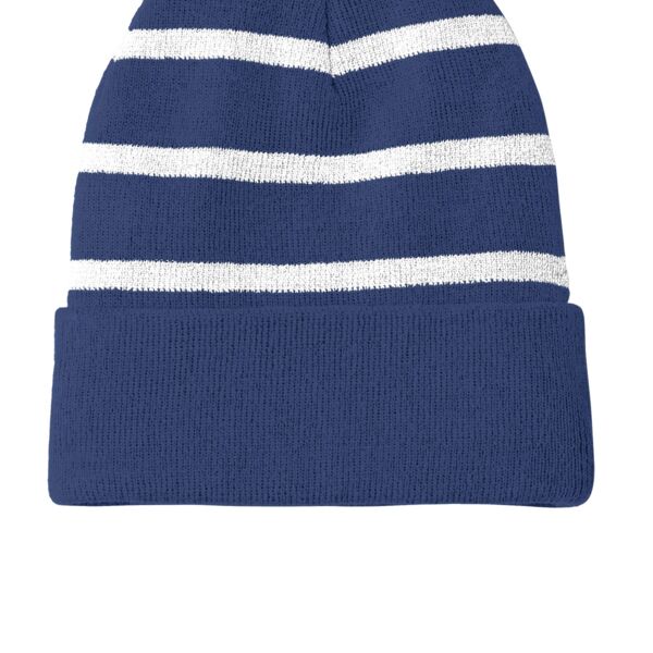 Striped Beanie with Solid Band Thumbnail