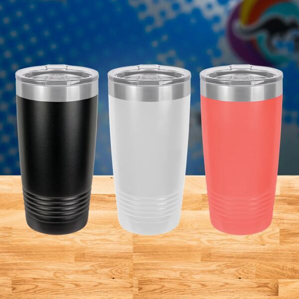 Laser Engravable 20 oz Polar Camel Ringneck Tumbler with Clear Lid Thumbnail