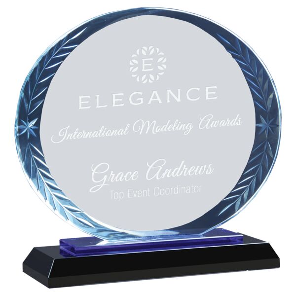 7" Oval Accent Glass on & Reflective Base Thumbnail