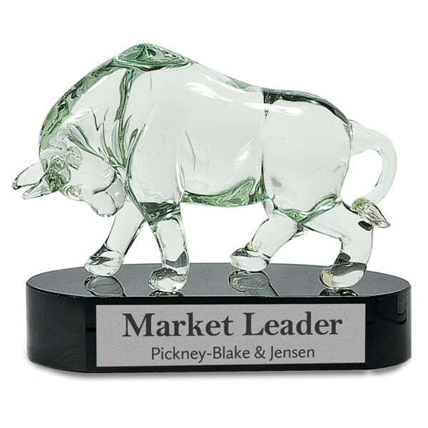 7 1/2" Art Glass Bull Thumbnail