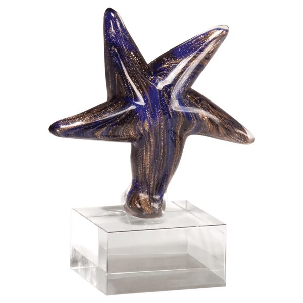 6 7/8" Star Art Glass w/ Metallic Highlights on Glass Base - No Plate Thumbnail