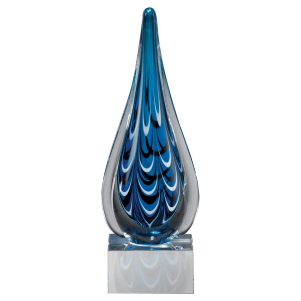 10" and Teardrop Art Glass on Glass Base-No Plate Thumbnail