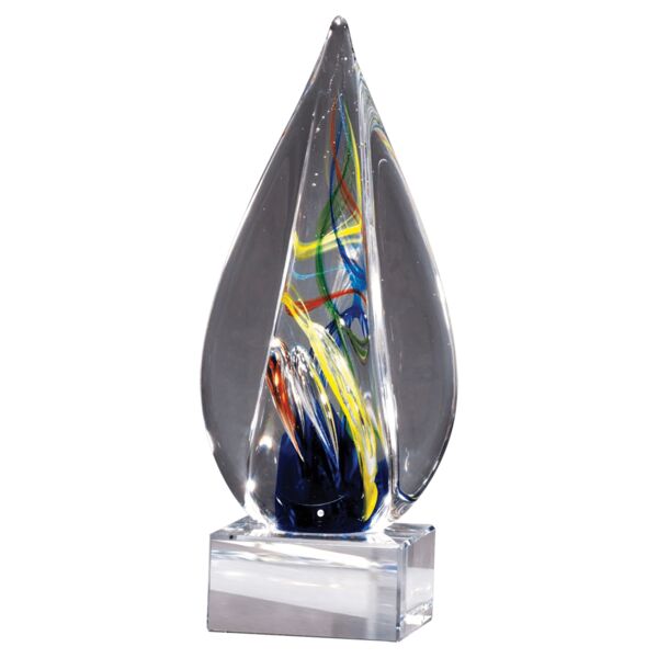 7 1/8" Flame Art Glass on Glass Base-No Plate Thumbnail