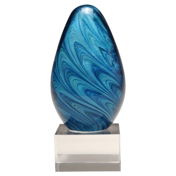6 1/4" and Egg Shaped Art Glass on Glass Base-No Plate Thumbnail