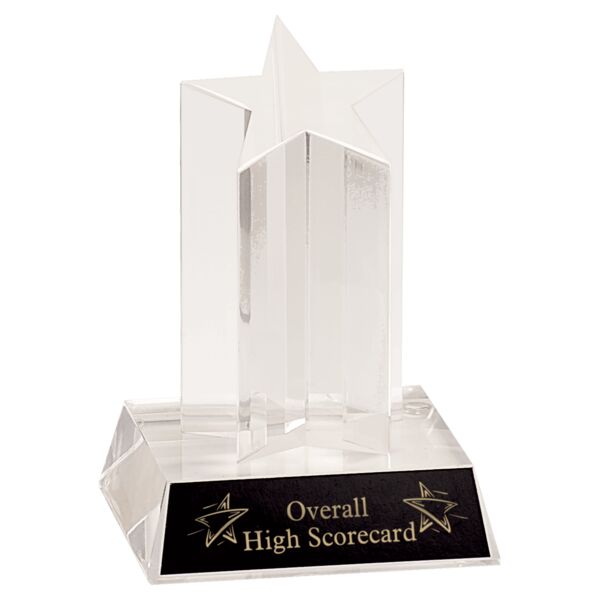 5" Single Star Column Acrylic with Base Thumbnail