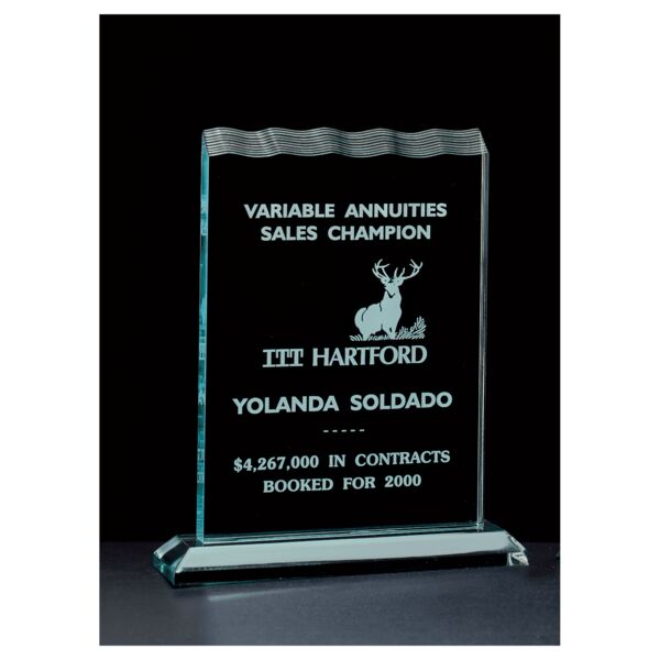 7 1/2" x 9 1/4" Tidal Series Jade Acrylic Award Thumbnail