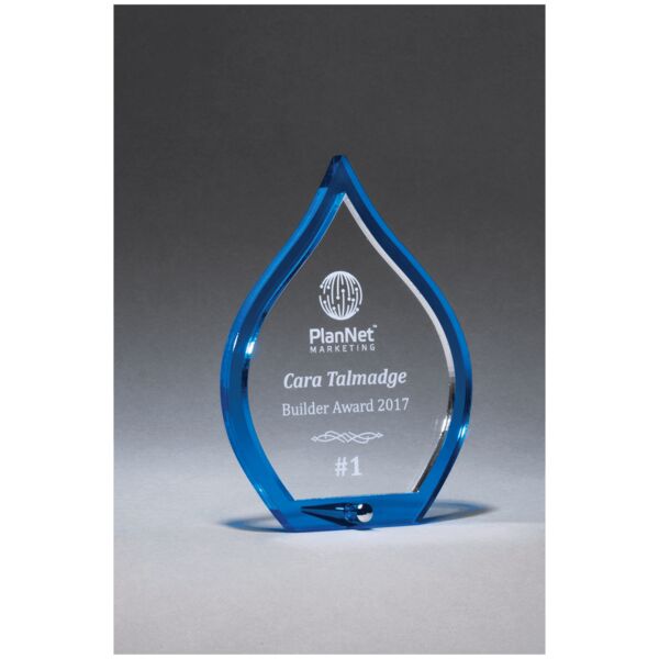 4 1/2" x 6 1/4" Flame Acrylic with Pop-Out Center and Metal Post Thumbnail