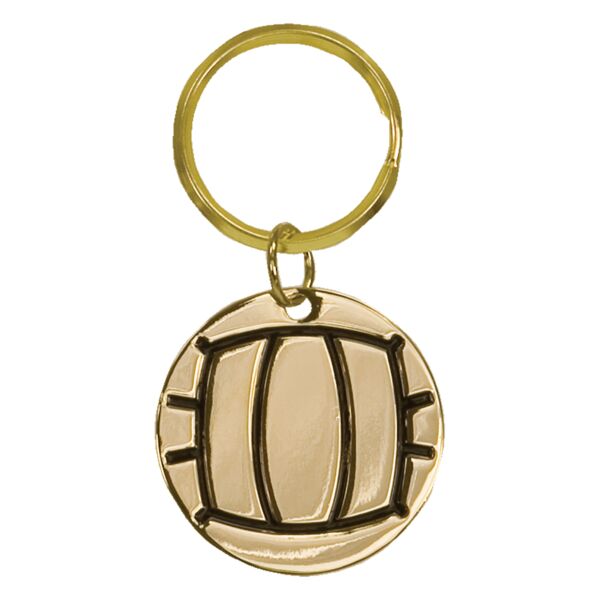 1 1/2" Volleyball Brass Keychain Thumbnail