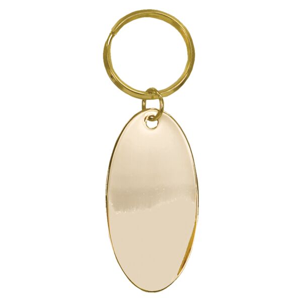 1 1/4" x 2 1/4" Oval Brass Keychain Thumbnail