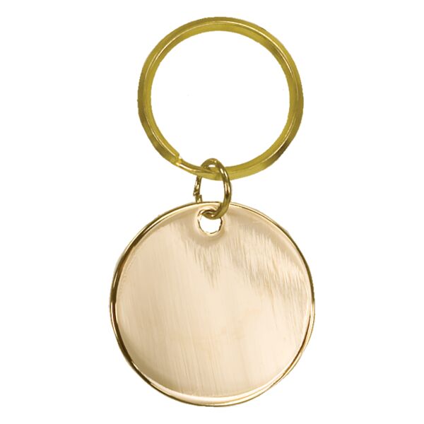 1 1/2" Blank Circle Brass Keychain Thumbnail
