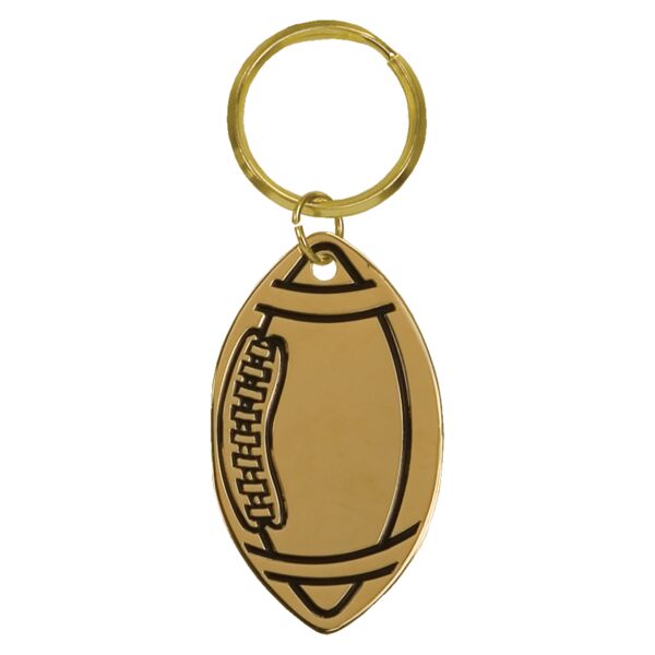 1 1/2" x 2 1/2" Football Brass Keychain Thumbnail