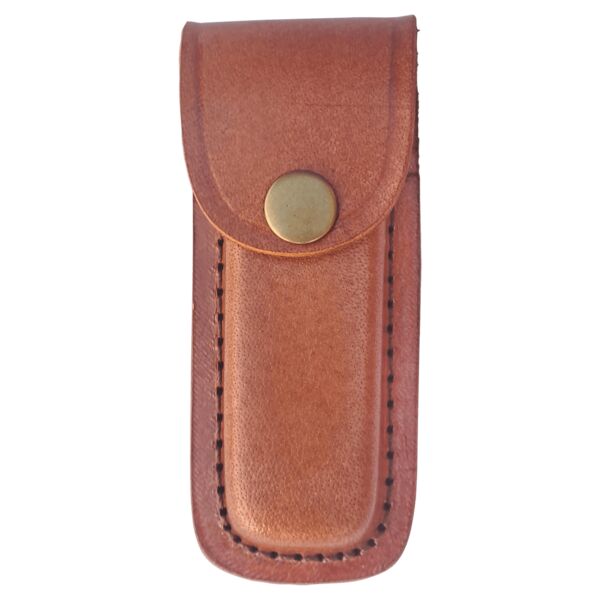 Bison River Leather Sheath with Snap Closure for Foldinig Knife up to 4" Long Closed Thumbnail