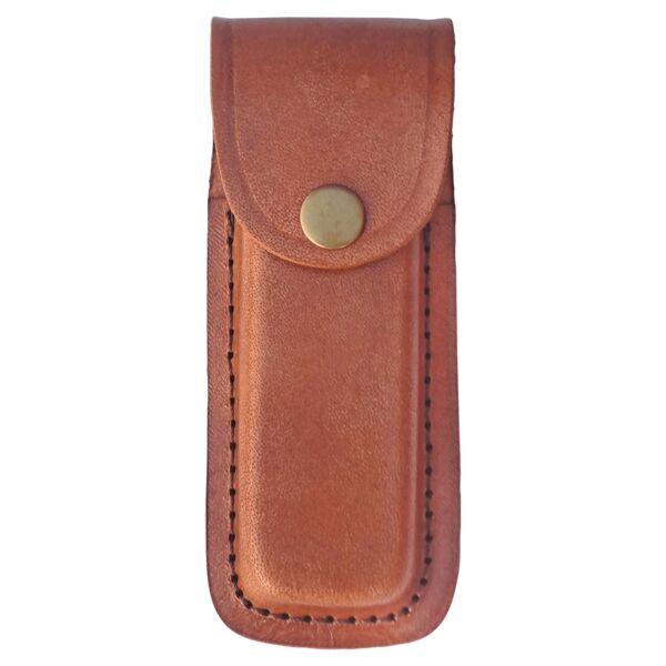 Bison River Leather Sheath with Snap Closure for Folding Knife up to 5" Long Closed Thumbnail