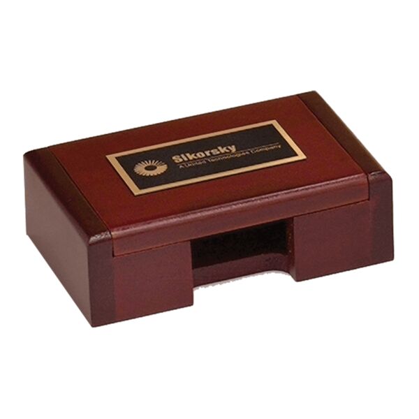 4 3/8" x 2 7/8" Finish Business Card Box with Laserable Brass Plate Thumbnail