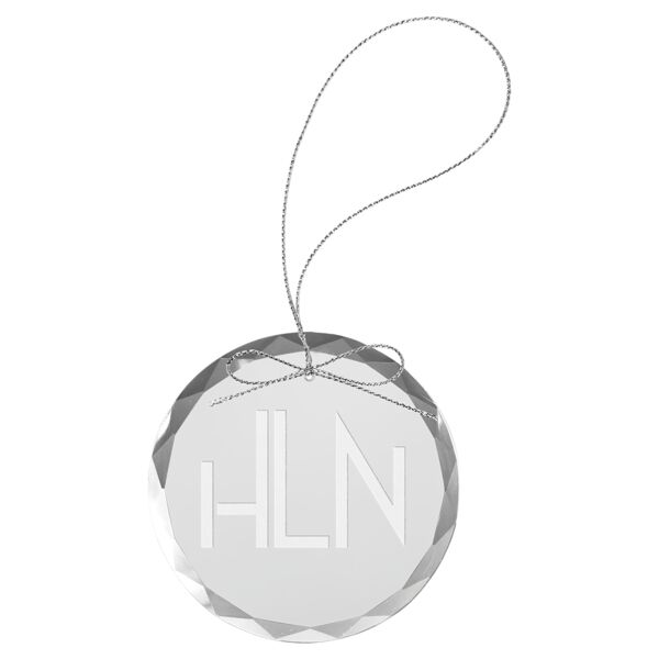 3 1/4" Round Glass Ornament with String Thumbnail