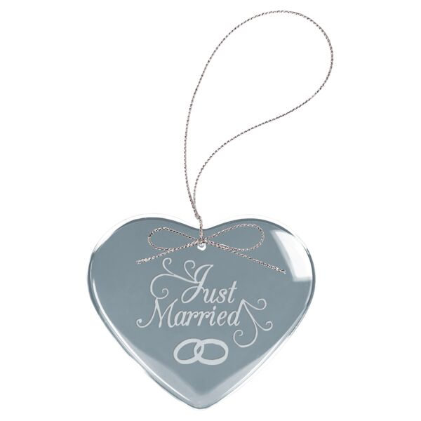 3" Heart Glass Ornament with String Thumbnail