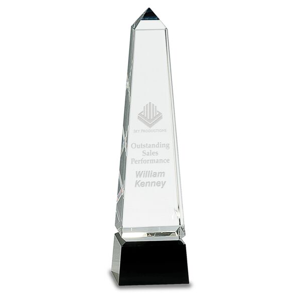10" Obelisk Crystal on Pedestal Base Thumbnail
