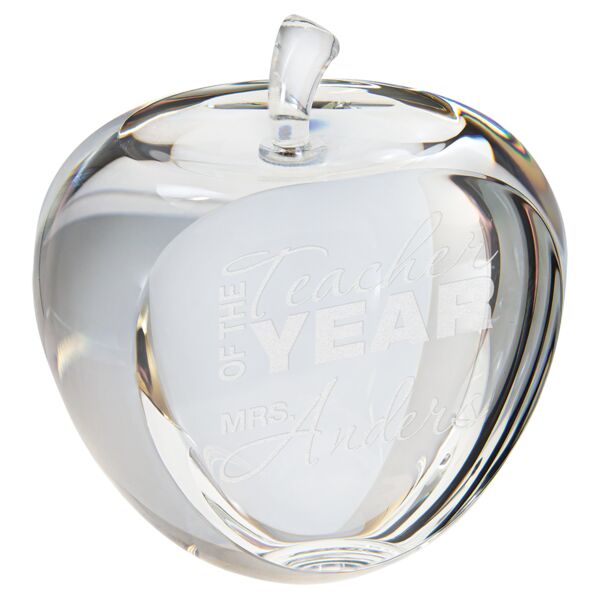 3 3/4" Crystal Apple with Flat Face Thumbnail