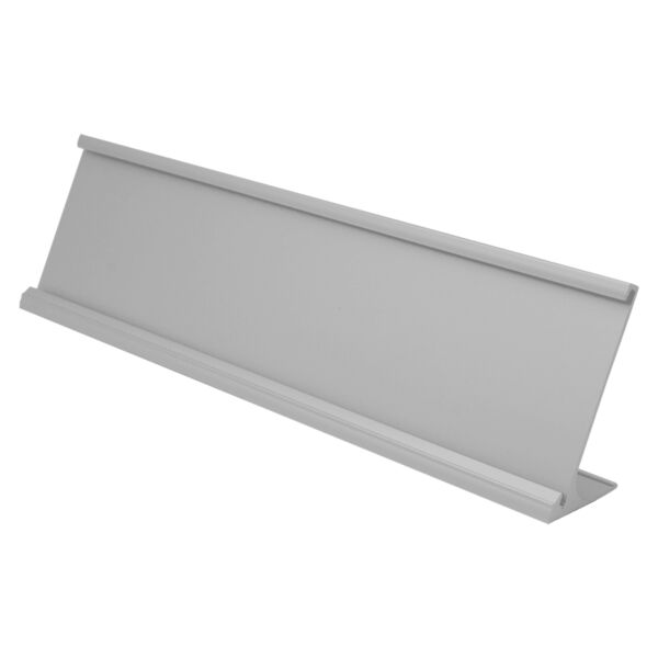 2" x 8", Satin , Kota Pro Aluminum Desk Holder, Fits 1/8" Thick Plastic Insert Thumbnail