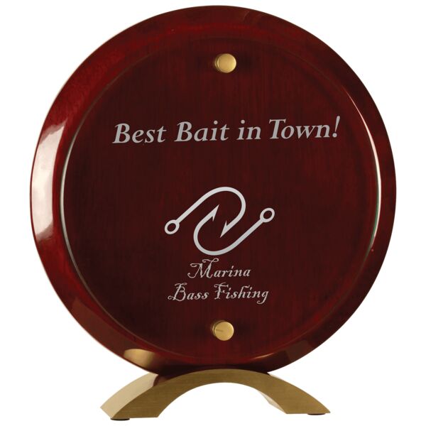 8 1/2" Round Piano Finish Floating Acrylic Standup Thumbnail