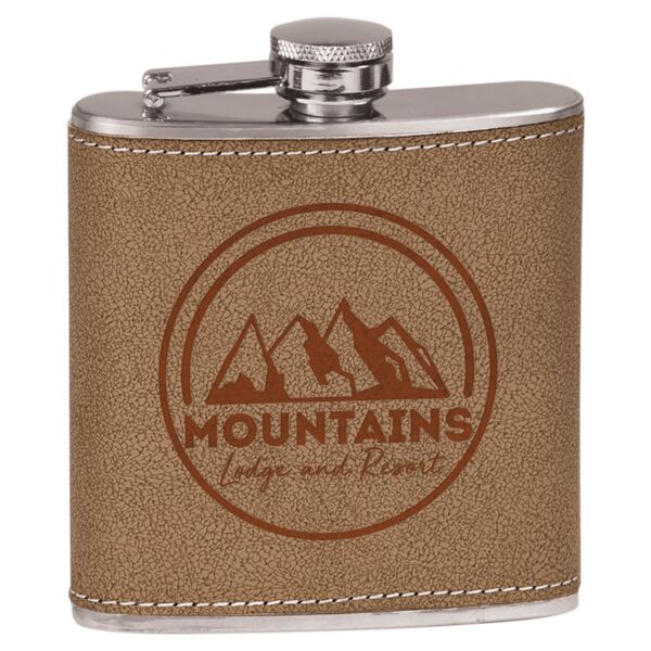 6 oz. Leather Laserable Flask Thumbnail