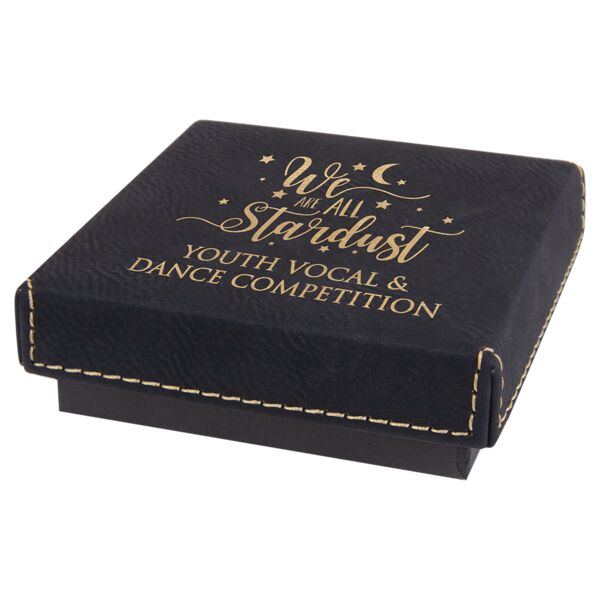 3 1/2" x 3 1/2" Medal Box with Laserable Leatherette Lid Thumbnail