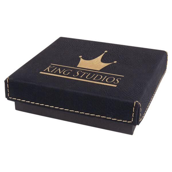 4" x 4" Medal Box with Laserable Leatherette Lid Thumbnail