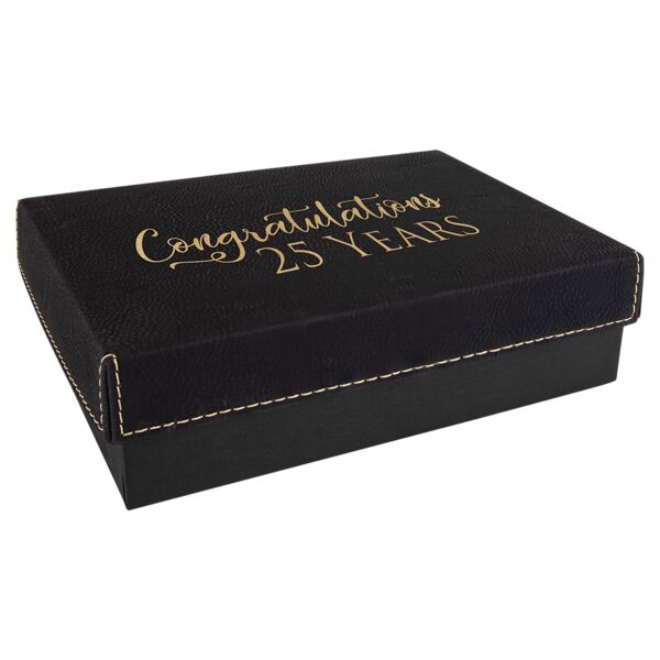 7 3/8" x 5 3/4" Gift Box with Laserable Leatherette Lid Thumbnail
