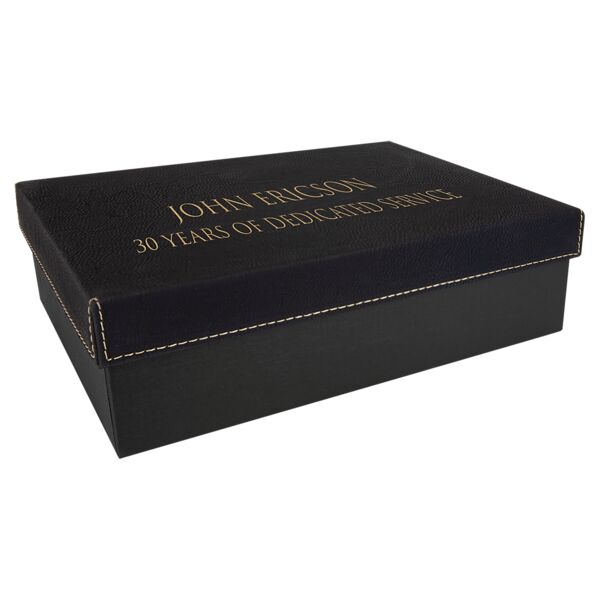 9 7/8" x 7 1/8" Gift Box with Laserable Leatherette Lid Thumbnail
