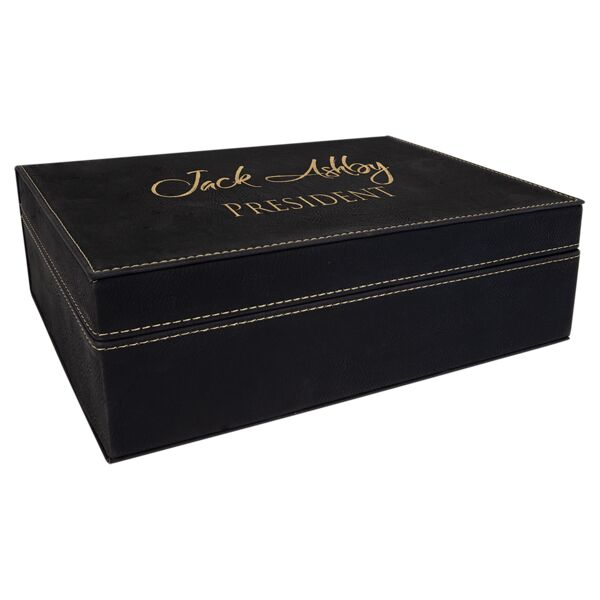 10 1/4" x 7 1/2" Laserable Leatherette Premium Gift Box Thumbnail