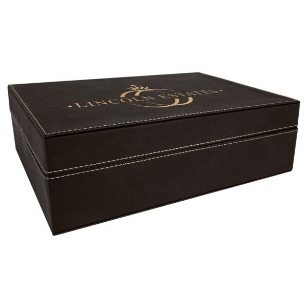 12 1/4" x 8 1/4" Laserable Leatherette Premium Gift Box Thumbnail