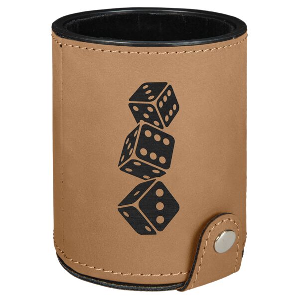 Laserable Leatherette Dice Cup with 5 Dice Thumbnail