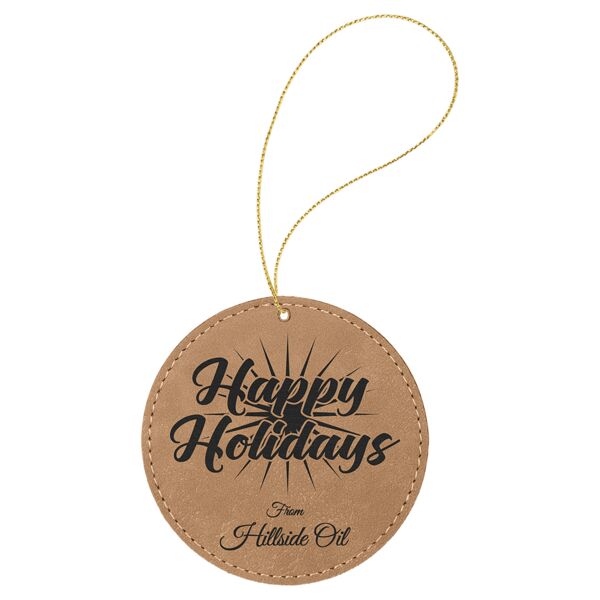Laserable Leatherette Round Ornament with String Thumbnail