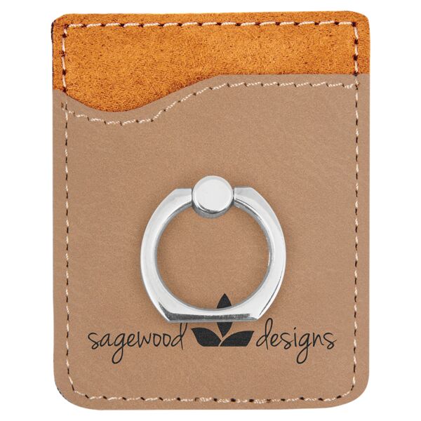 Laserable Leatherette Phone Wallet with Ring Thumbnail