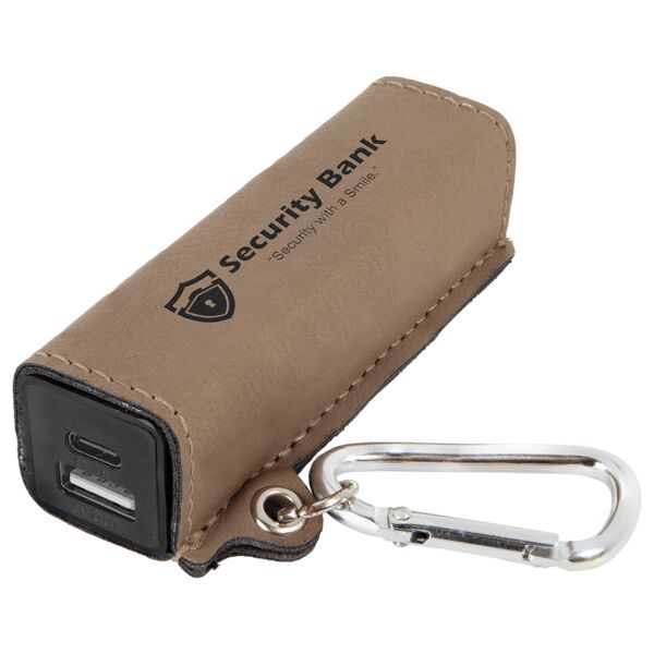 Laserable Leatherette 2200 mAh Power Bank with USB-C Cord Thumbnail