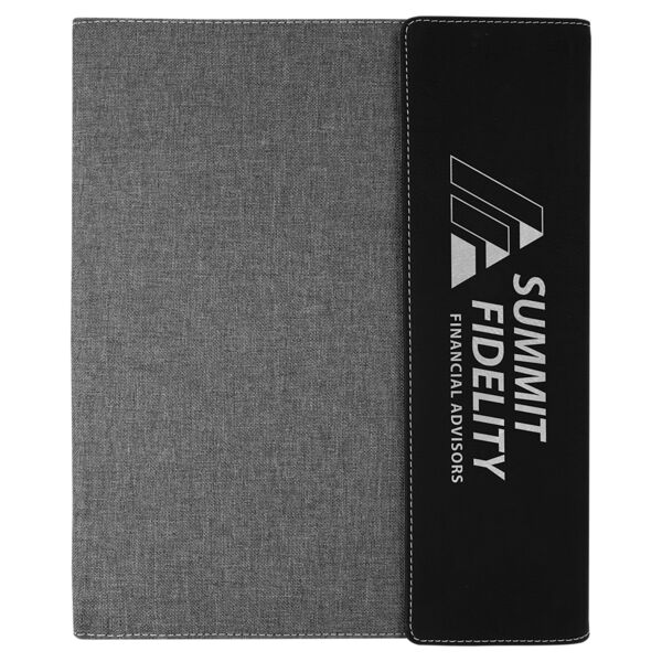 9 1/2"x12" Laserable Leatherette / Canvas Portfolio w/Notepad Thumbnail