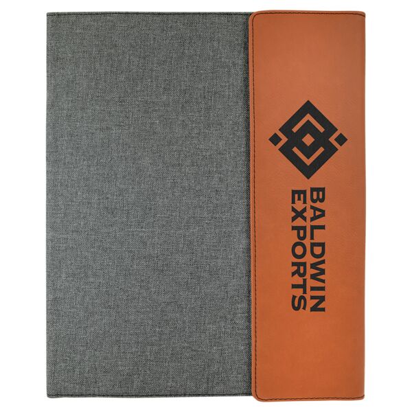 9 1/2" x 12" Laserable Leatherette / Canvas Portfolio with Notepad Thumbnail