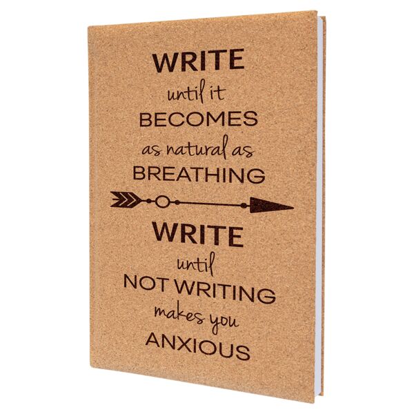 7" x 9 3/4" Cork Laserable Leatherette Journal with Lined Notepad Thumbnail