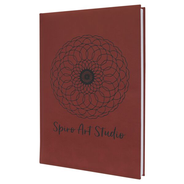 7" x 9 3/4" Rose Laserable Leatherette Sketch Book with Unlined Notepad Thumbnail