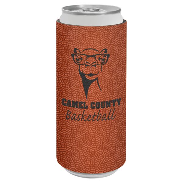 Basketball Laserable Leatherette Slim Beverage Holder Thumbnail
