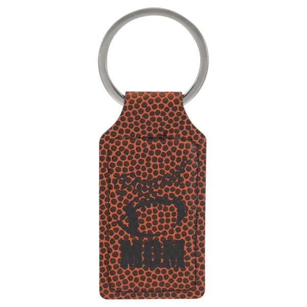 2 3/4" x 1 1/4" Football Laserable Leatherette Rectangle Keychain Thumbnail