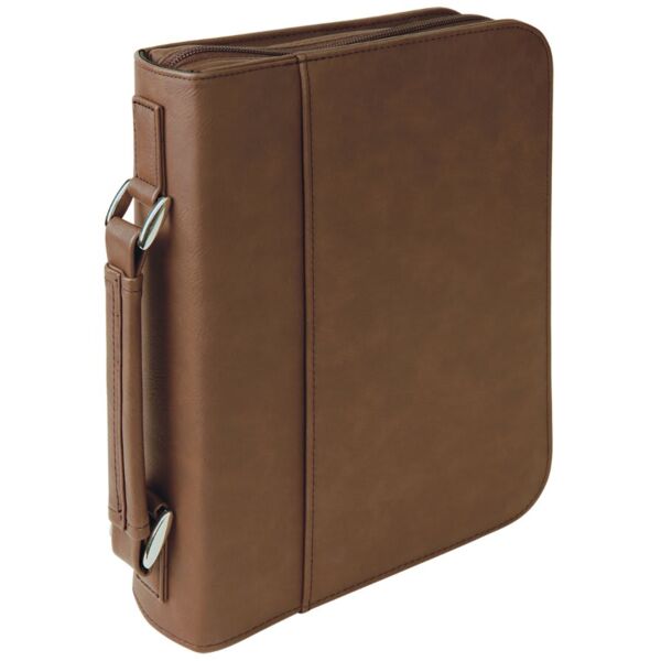 7 1/2" x 10 3/4" Leatherette Book/Bible Cover with Handle & Zipper Thumbnail