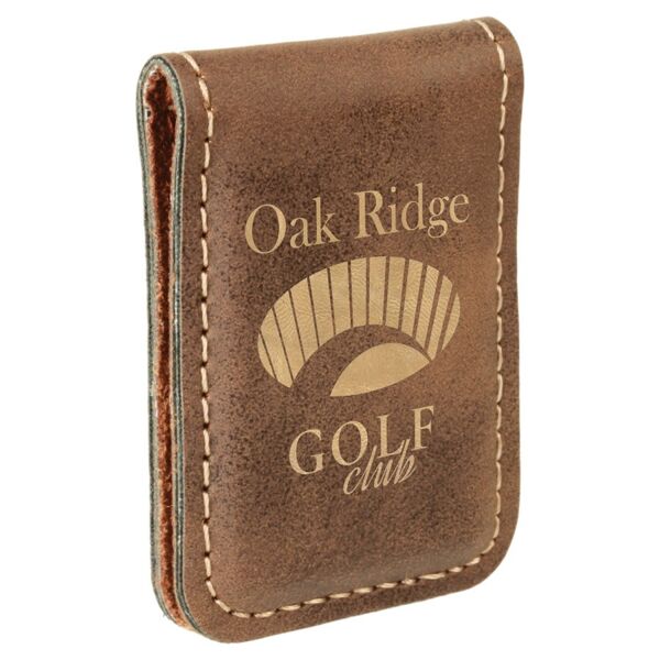 1 3/4" x 2 1/2" Rustic/ Laserable Leatherette Money Clip Thumbnail
