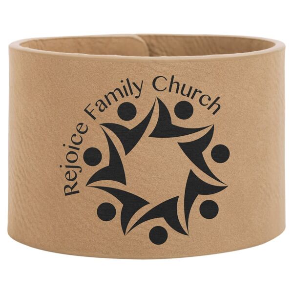 9 1/2" x 2" Laserable Leatherette Cuff Bracelet Thumbnail