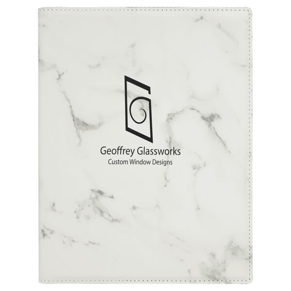 7" x 9" Marble Laserable Leatherette Small Portfolio with Notepad Thumbnail