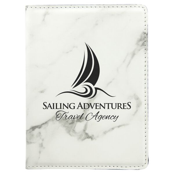 4 1/4" x 5 1/2" Marble Laserable Leatherette Passport Holder Thumbnail