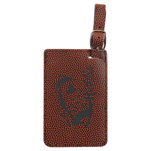 4 1/4" x 2 3/4" Football Laserable Leatherette Luggage Tag Thumbnail