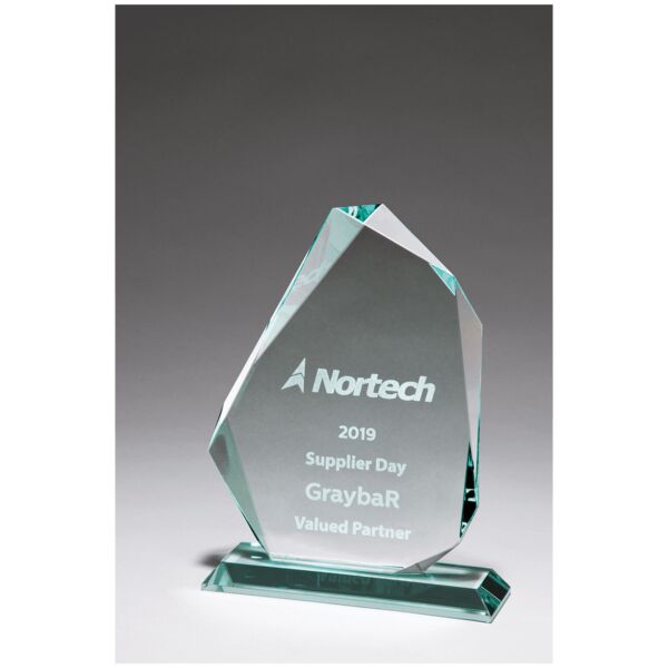 5 1/8" x 7 5/8" Iceberg Series Thick Jade Glass Award Thumbnail