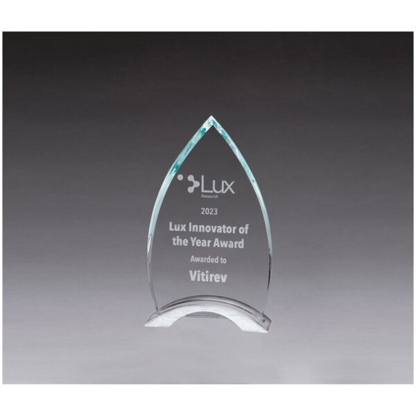 4 3/4" x 8" x 3/8" Thick Flame Series Glass Top with Aluminum Base Thumbnail