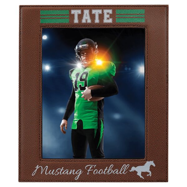 8" x 10" Football Laserable Leatherette Photo Frame Thumbnail